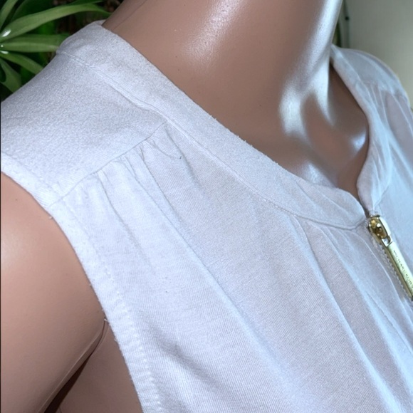 MICHAEL Michael Kors White Sleeveless Top with Zipper - Picture 8 of 16